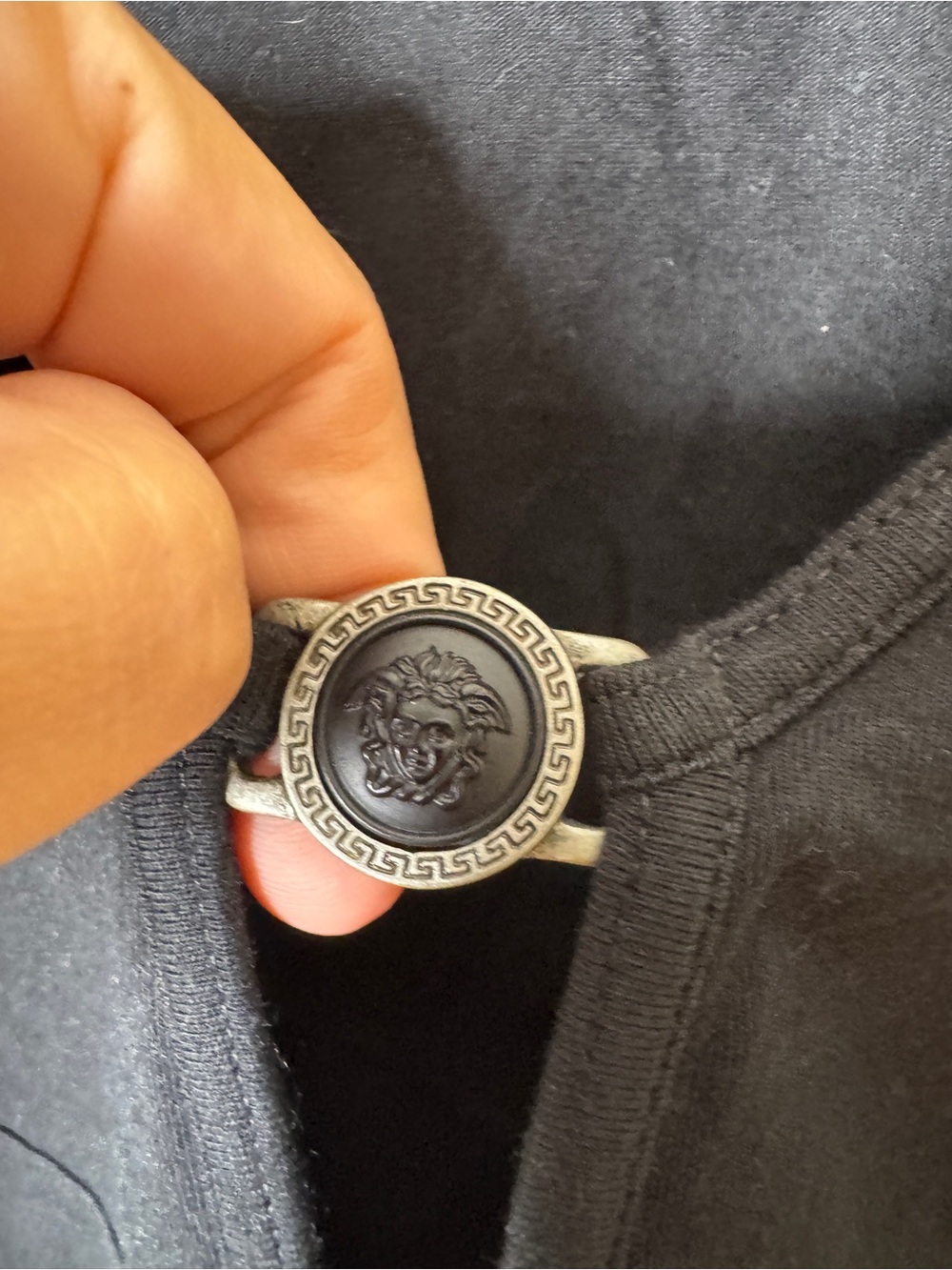 Versace Intensive Tank Top Women Medium Black Y2K Medusa Hardware Stretch Italy - Picture 4 of 9